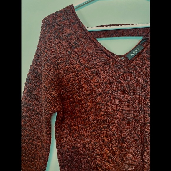 Eclipse long sleeve oversized sweater, size S, colour Maroon - Picture 3 of 9